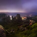 Meteora-night-panorama