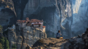 Meteora beauty - Meditation at Meteora viewpoint at sunrise