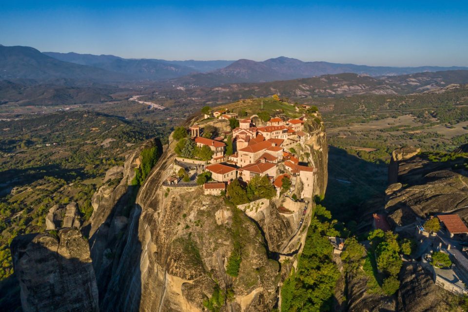 Great Meteoro monastery drone view